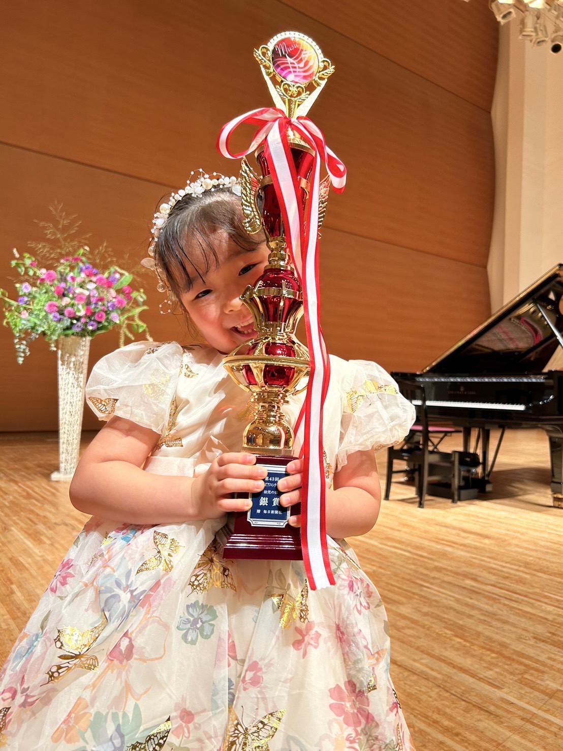 第43回毎日こどもピアノコンクール本選会幼児の部銀賞奥山栞さん（年長）